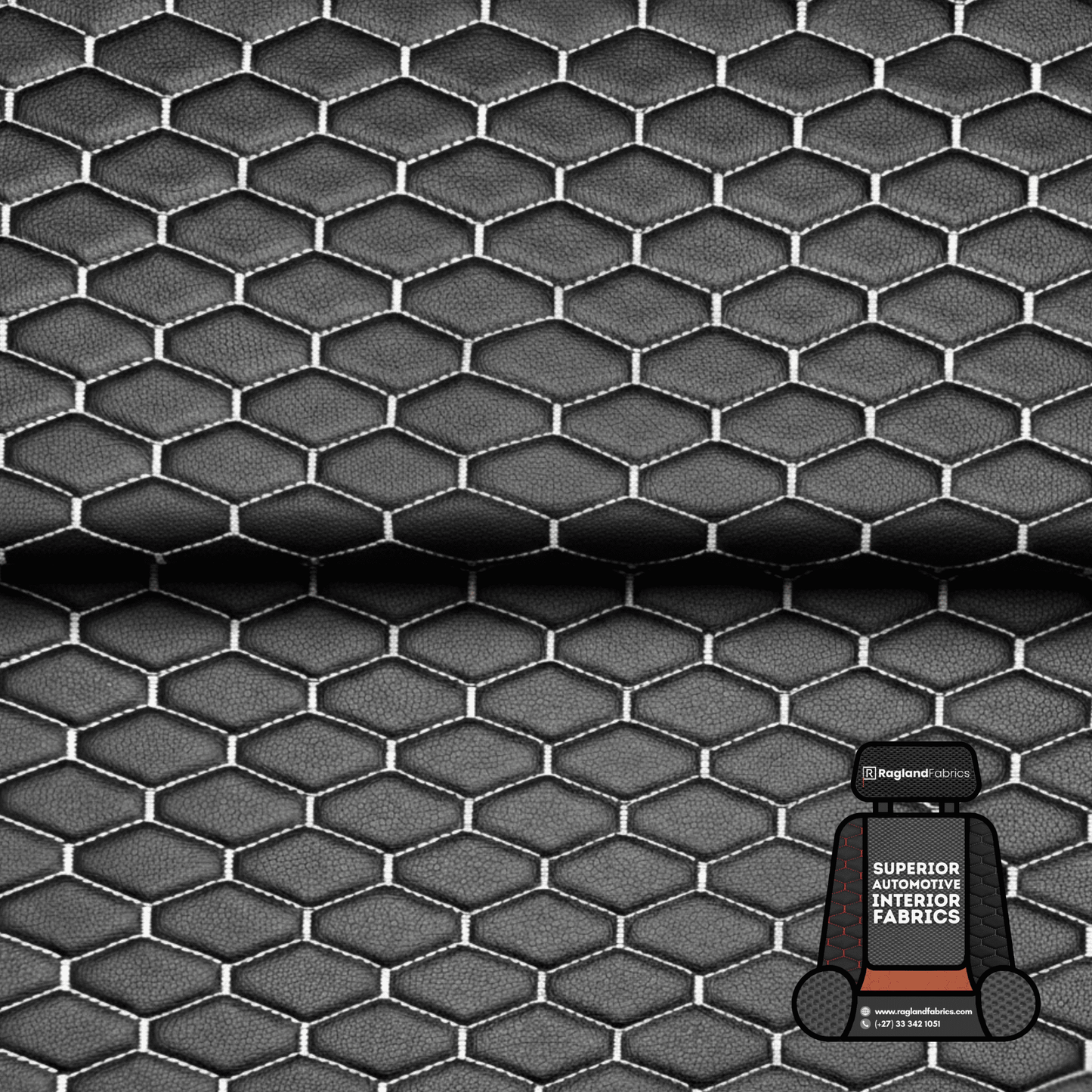 Automotive Upholstery Bentley White on Black - Ragland Fabrics