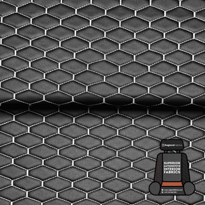 Automotive Upholstery Bentley White on Black - Ragland Fabrics