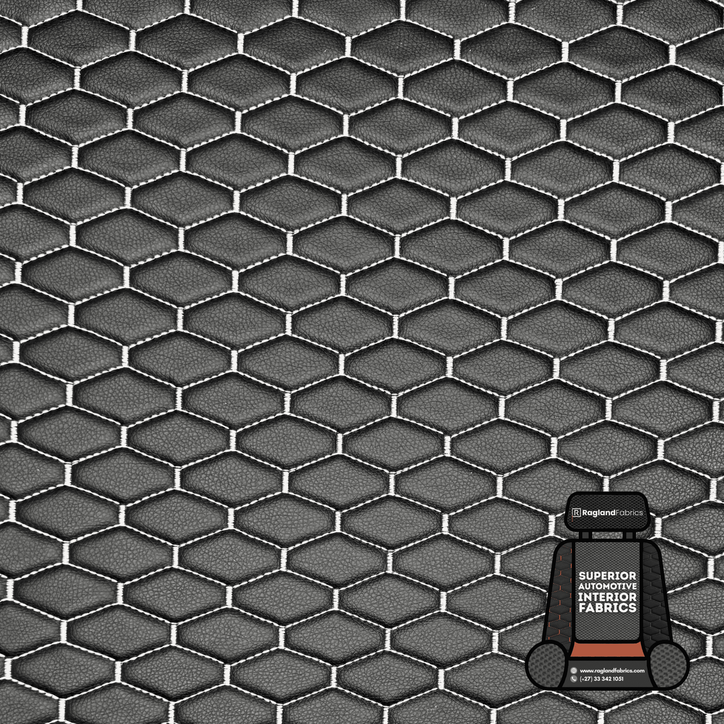 Automotive Upholstery Bentley White on Black - Ragland Fabrics