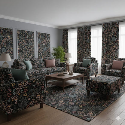 Printed Velvet Modern Floral - Ragland Fabrics