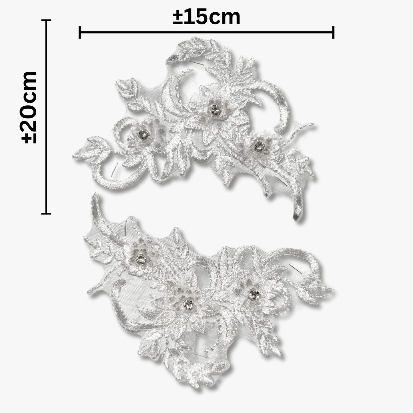 Beaded Bridal Motif - Double Floral - Ragland Fabrics