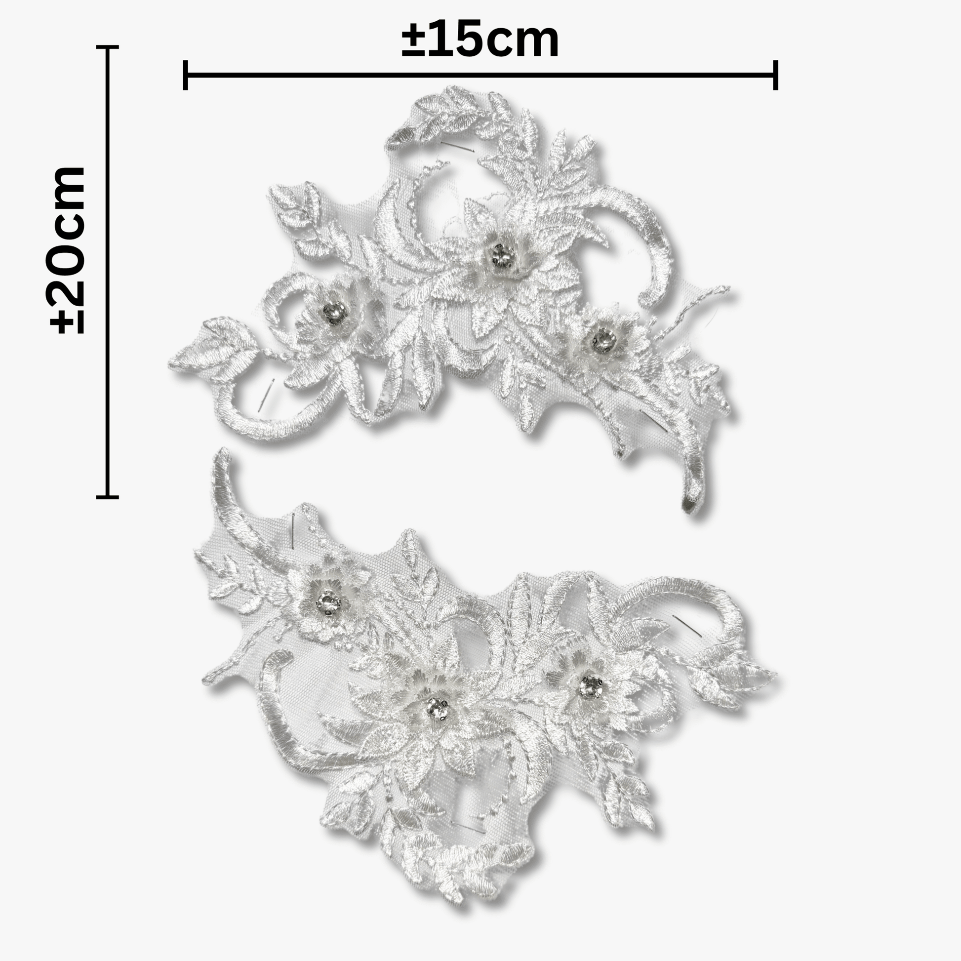 Beaded Bridal Motif - Double Floral - Ragland Fabrics