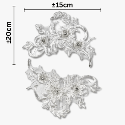 Beaded Bridal Motif - Double Floral - Ragland Fabrics