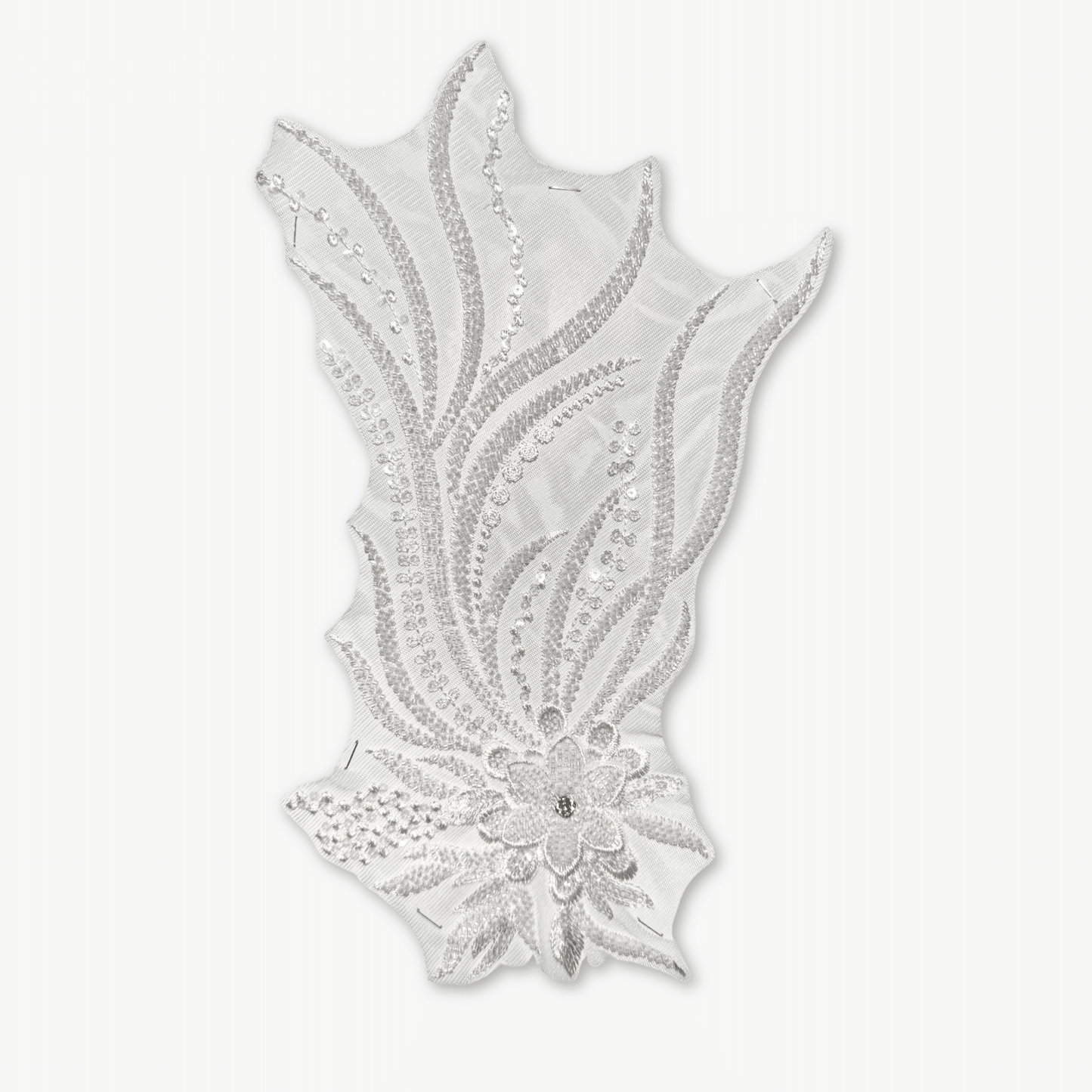 Beaded Bridal Motif - Large Floral - Ragland Fabrics