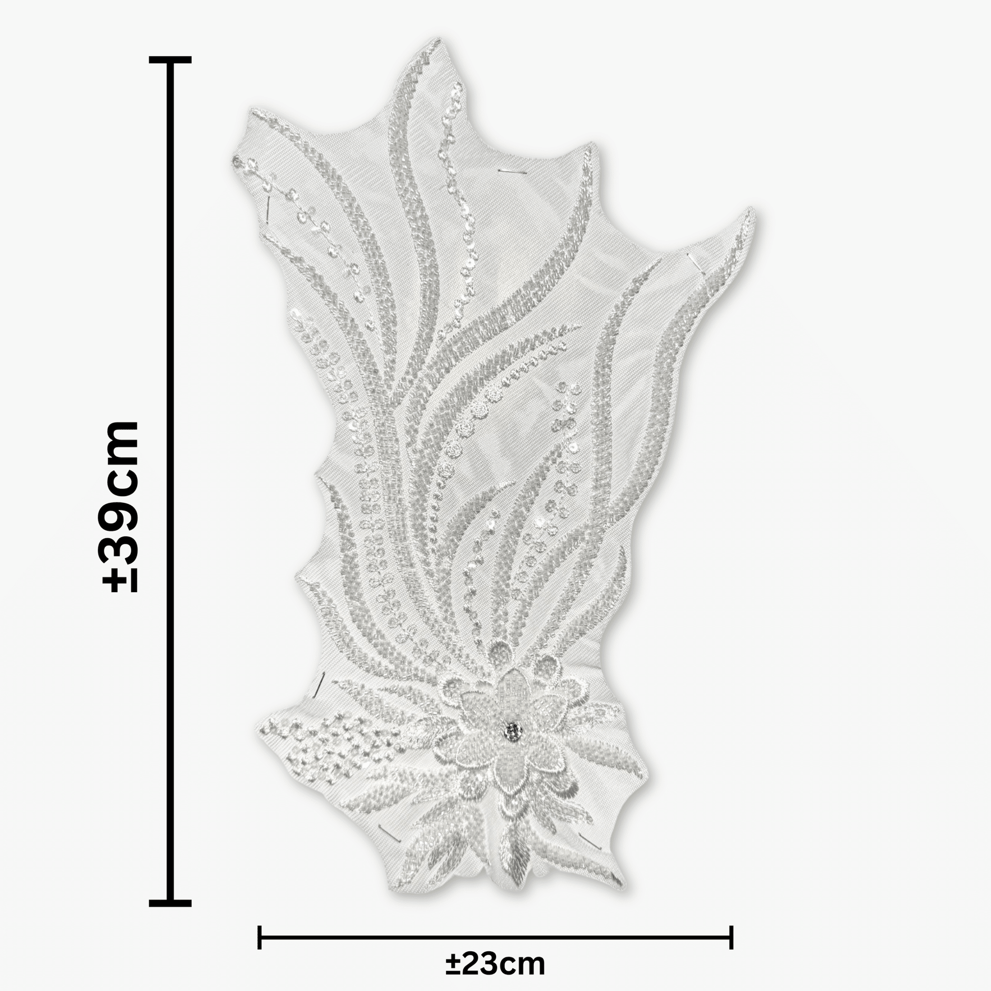 Beaded Bridal Motif - Large Floral - Ragland Fabrics