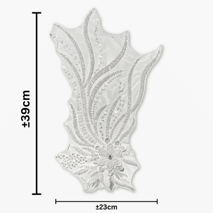 Beaded Bridal Motif - Large Floral - Ragland Fabrics