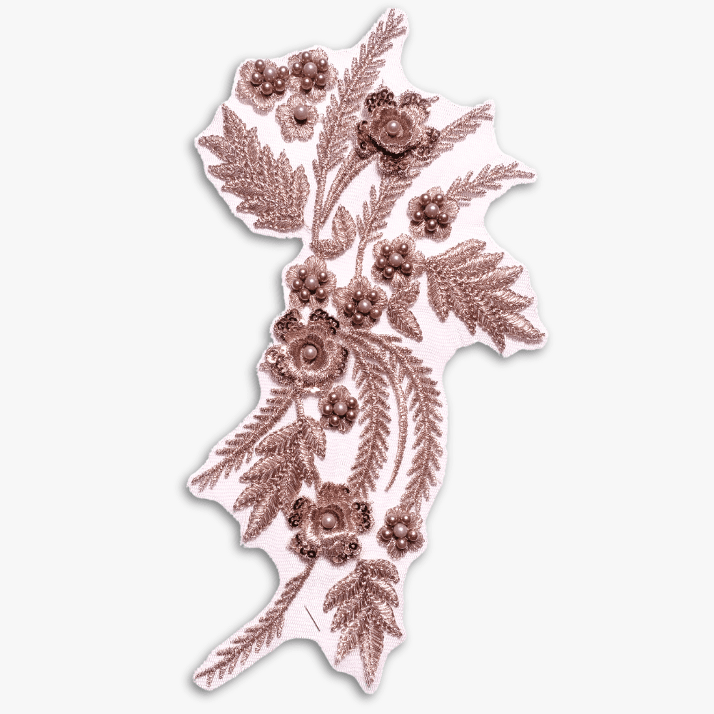 Beaded Bridal Motif - Stylish Blush (Left or Right) - Ragland Fabrics