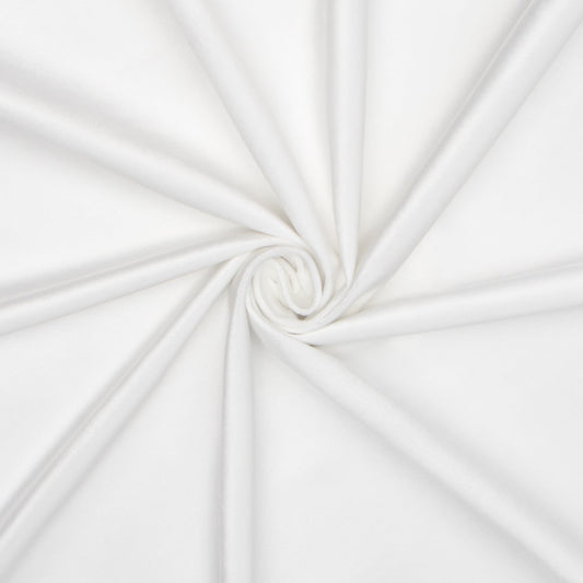 Bella Rosa Plain Velvet 140cm White 104 - Ragland Fabrics