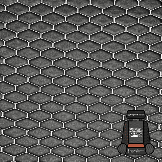 Automotive Upholstery Bentley White on Black - Ragland Fabrics