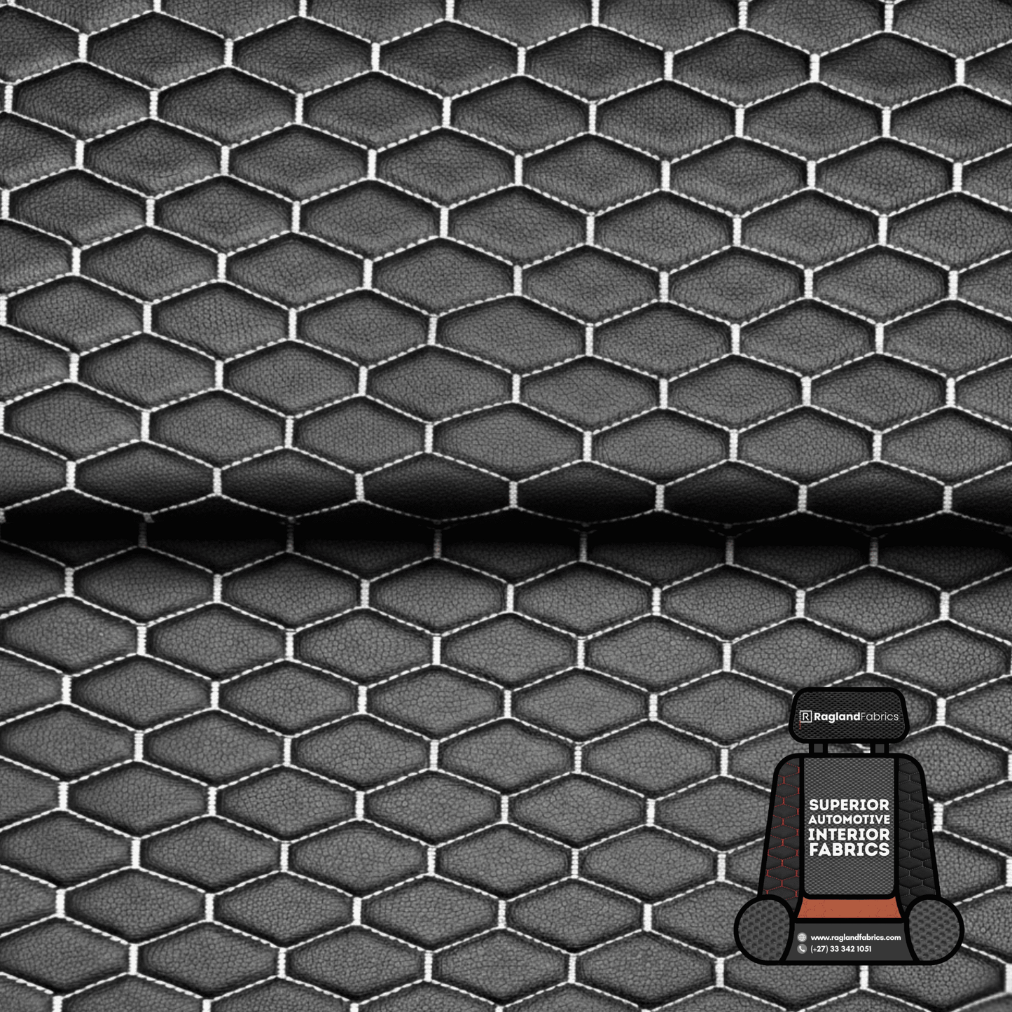 Automotive Upholstery Bentley White on Black - Ragland Fabrics