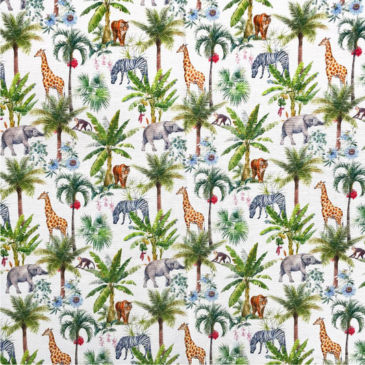 Box Weave Furnishing Tropical Safari White - Ragland Fabrics