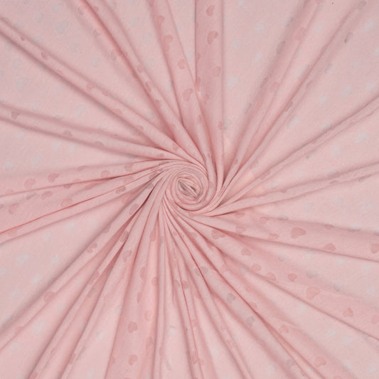Burn - Out Knit Pink Heart - Ragland Fabrics