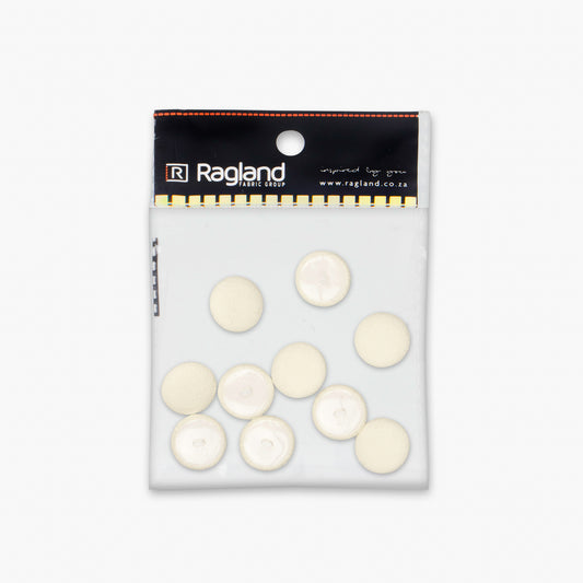 Button Covered Cream 25mm (10pcs)