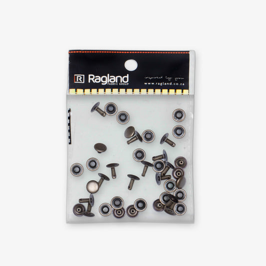 Caps & Rivets 9mm (20pcs) - Bronze - Ragland Fabrics