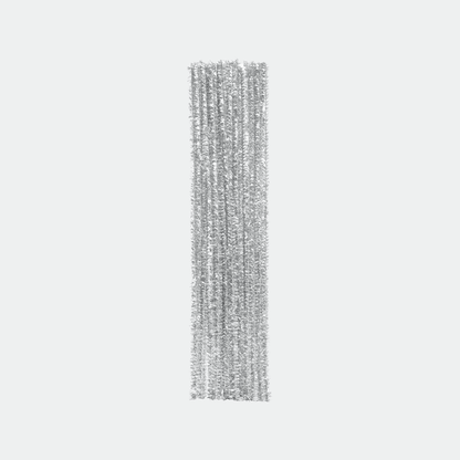 Chenille Stick Metallic (Pack of 20) - Silver TBD - Ragland Fabrics