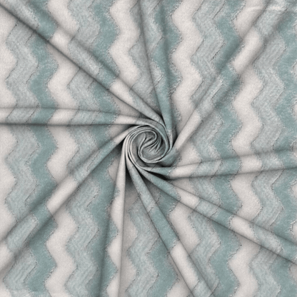 Printed Mongolian Fleece Chevron Baby Blue - Ragland Fabrics