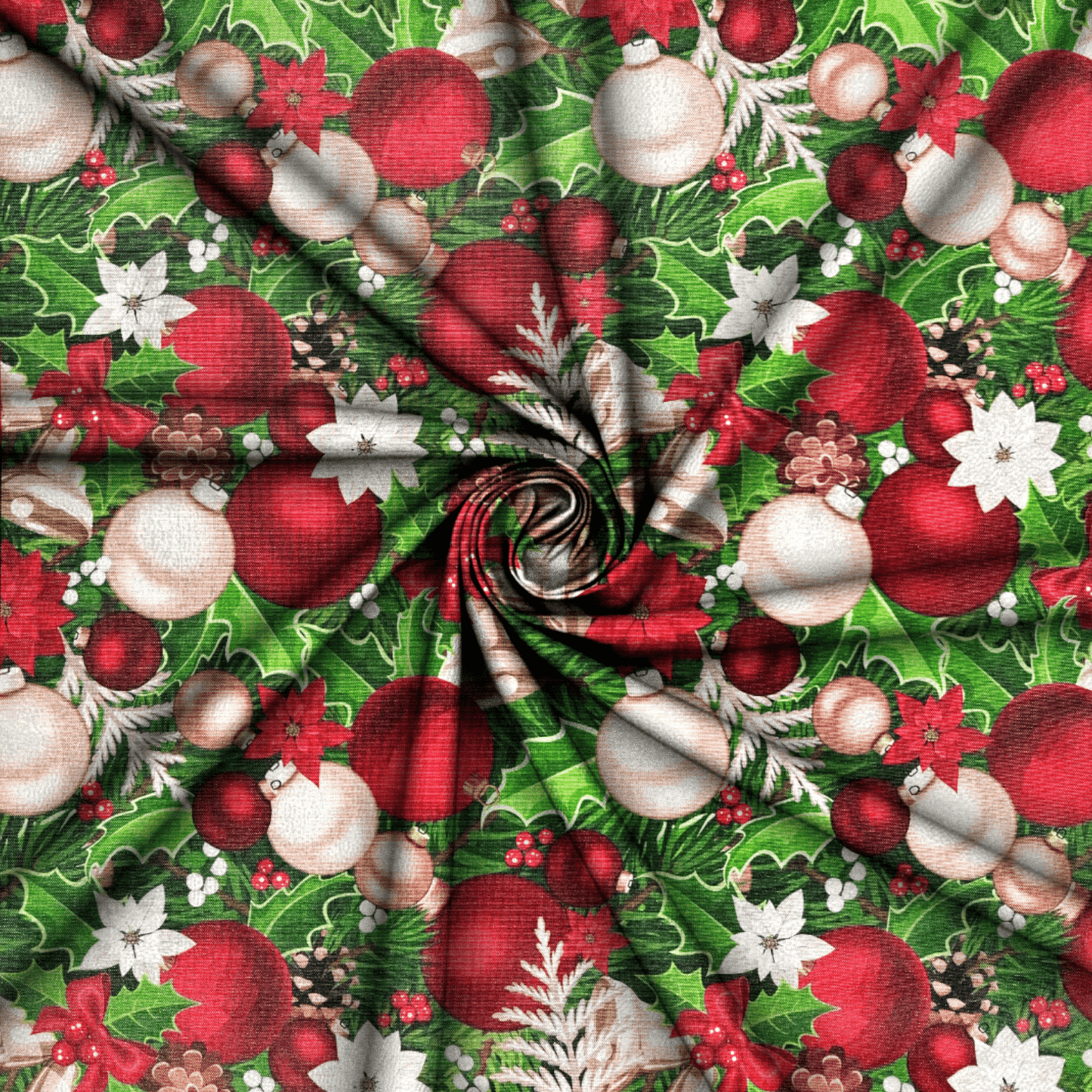 Christmas Printed Mini Matt Bauble - Ragland Fabrics