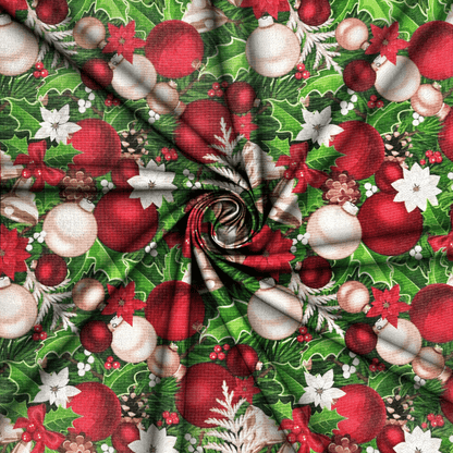 Christmas Printed Mini Matt Bauble - Ragland Fabrics