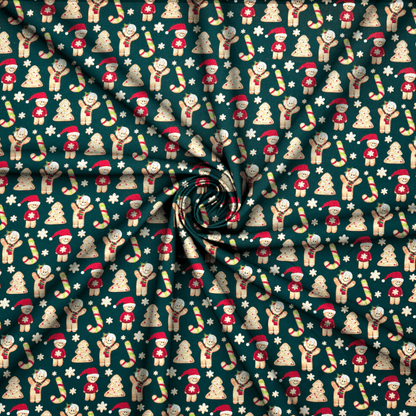 Christmas Printed Mini Matt GingerBread Man Bottle - Ragland Fabrics