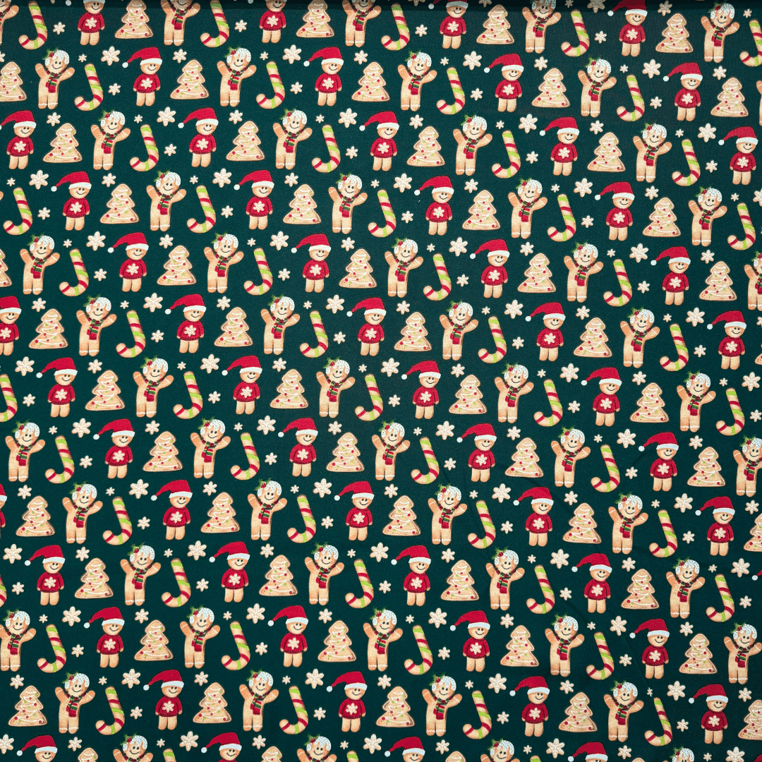 Christmas Printed Mini Matt GingerBread Man Bottle - Ragland Fabrics