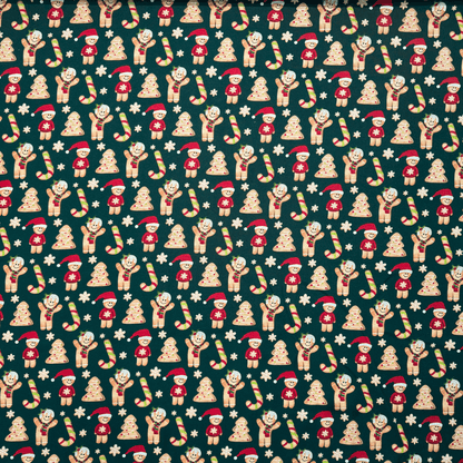 Christmas Printed Mini Matt GingerBread Man Bottle - Ragland Fabrics