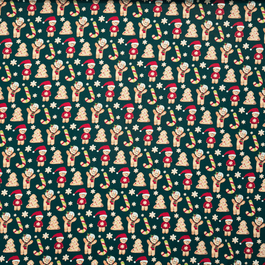 Christmas Printed Mini Matt GingerBread Man Bottle - Ragland Fabrics