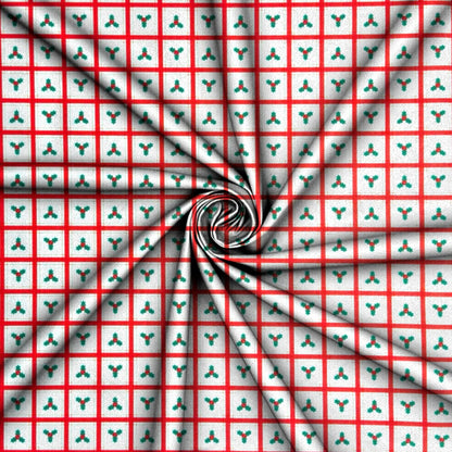 Christmas Printed Mini Matt Holly Check - Ragland Fabrics