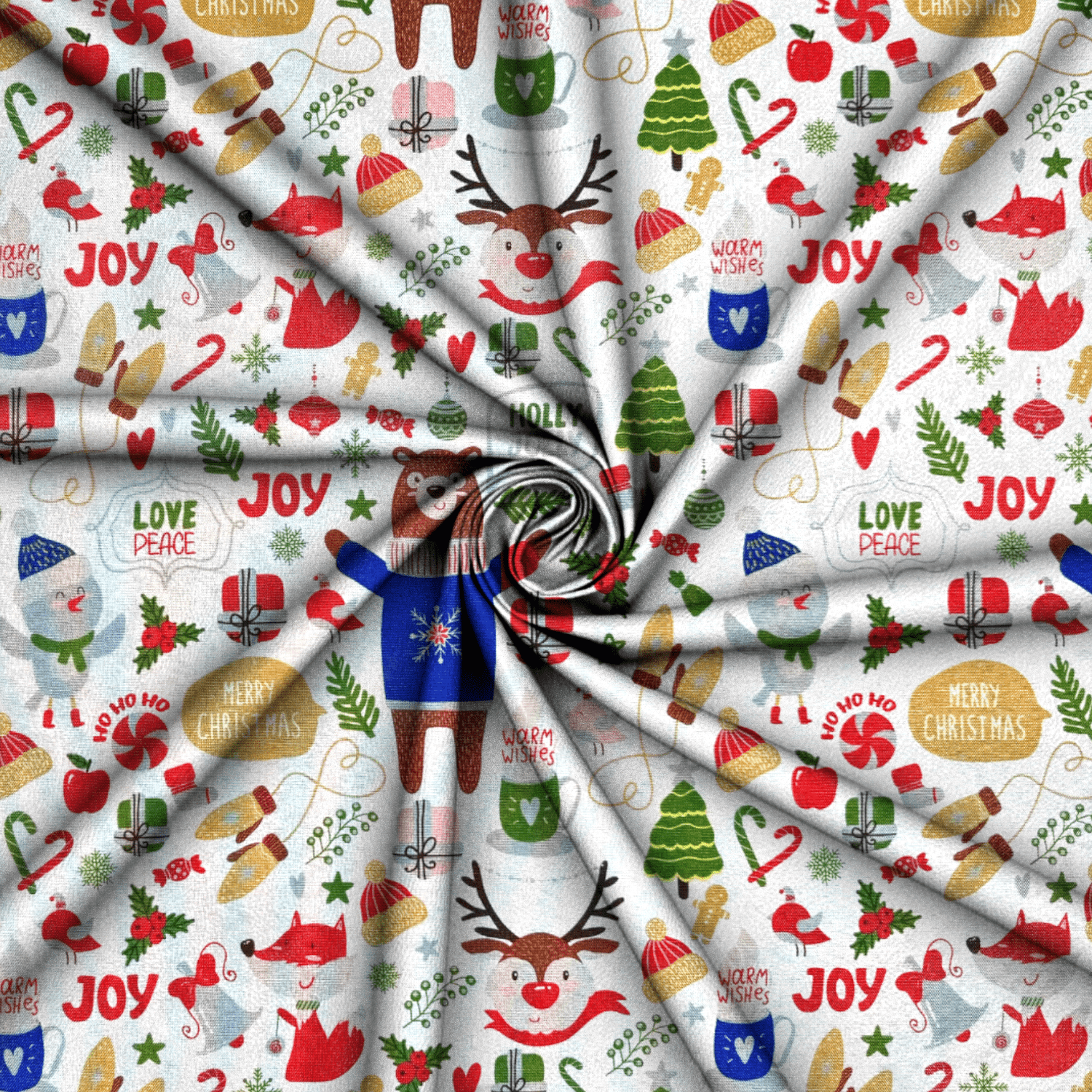 Christmas Printed Mini Matt Jolly Holly - Ragland Fabrics