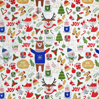 Christmas Printed Mini Matt Jolly Holly - Ragland Fabrics
