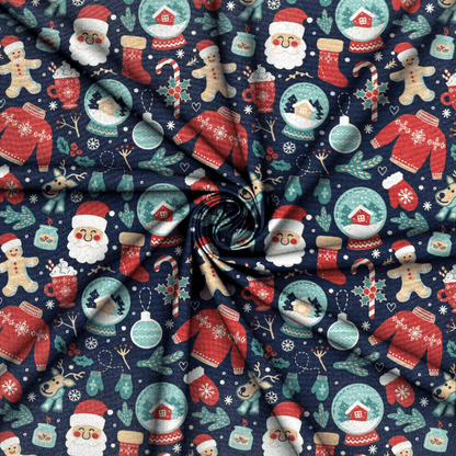 Christmas Printed Mini Matt Santa - Ragland Fabrics