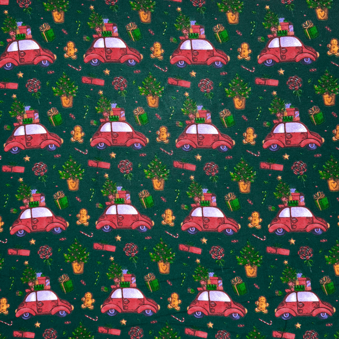 Christmas Printed Mini Matt VW Beetle Bottle - Ragland Fabrics