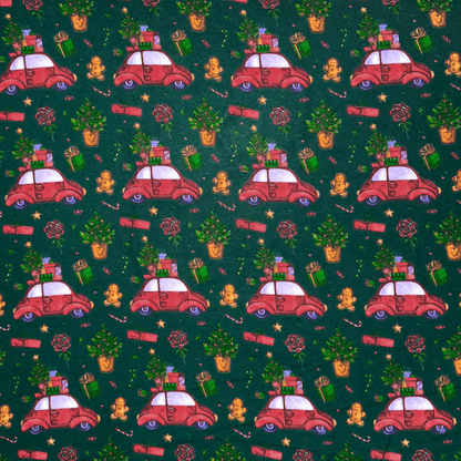 Christmas Printed Mini Matt VW Beetle Bottle - Ragland Fabrics