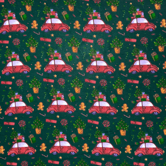 Christmas Printed Mini Matt VW Beetle Bottle - Ragland Fabrics