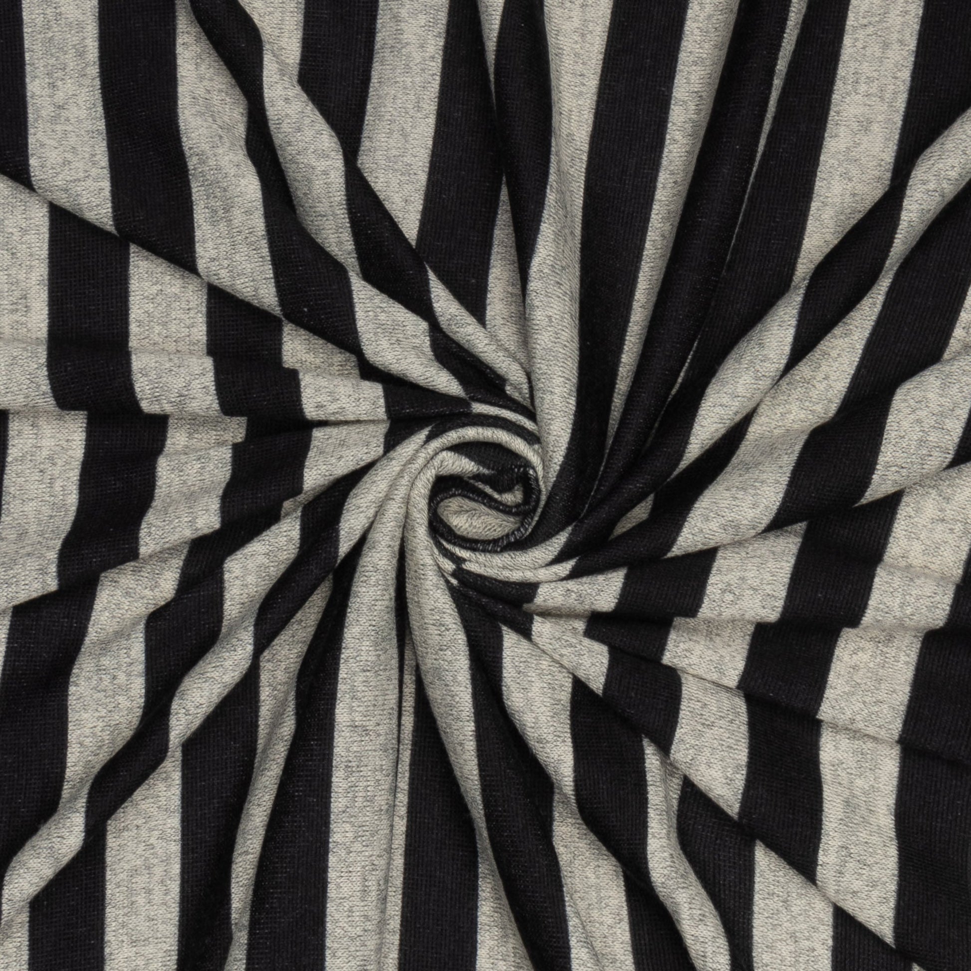 Chunky Jersey Knit Black/Grey Stripe - Ragland Fabrics