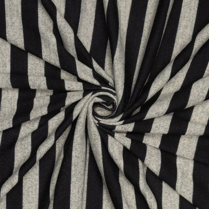 Chunky Jersey Knit Black/Grey Stripe - Ragland Fabrics
