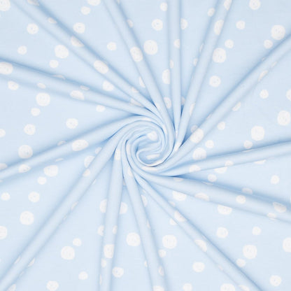 Cotton Knit Sky Blue Smiley Print - Ragland Fabrics