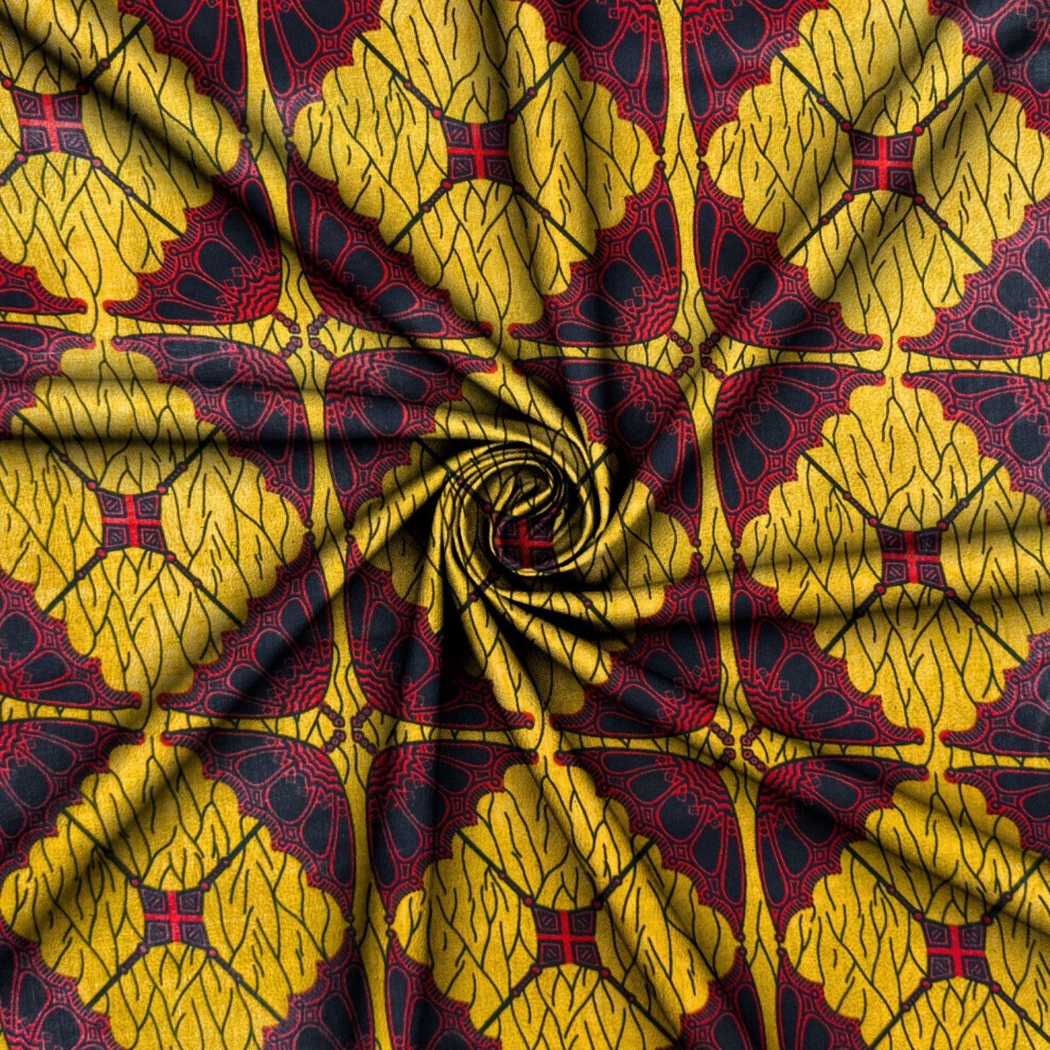 Cotton Wax Prints Yellow Diamonds - Ragland Fabrics