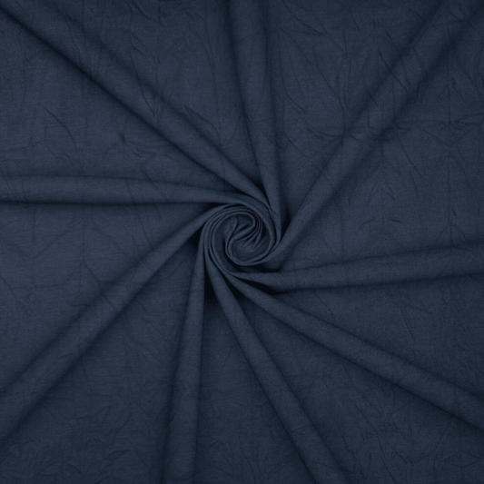 Crinkle Cotton Knit Navy - Ragland Fabrics