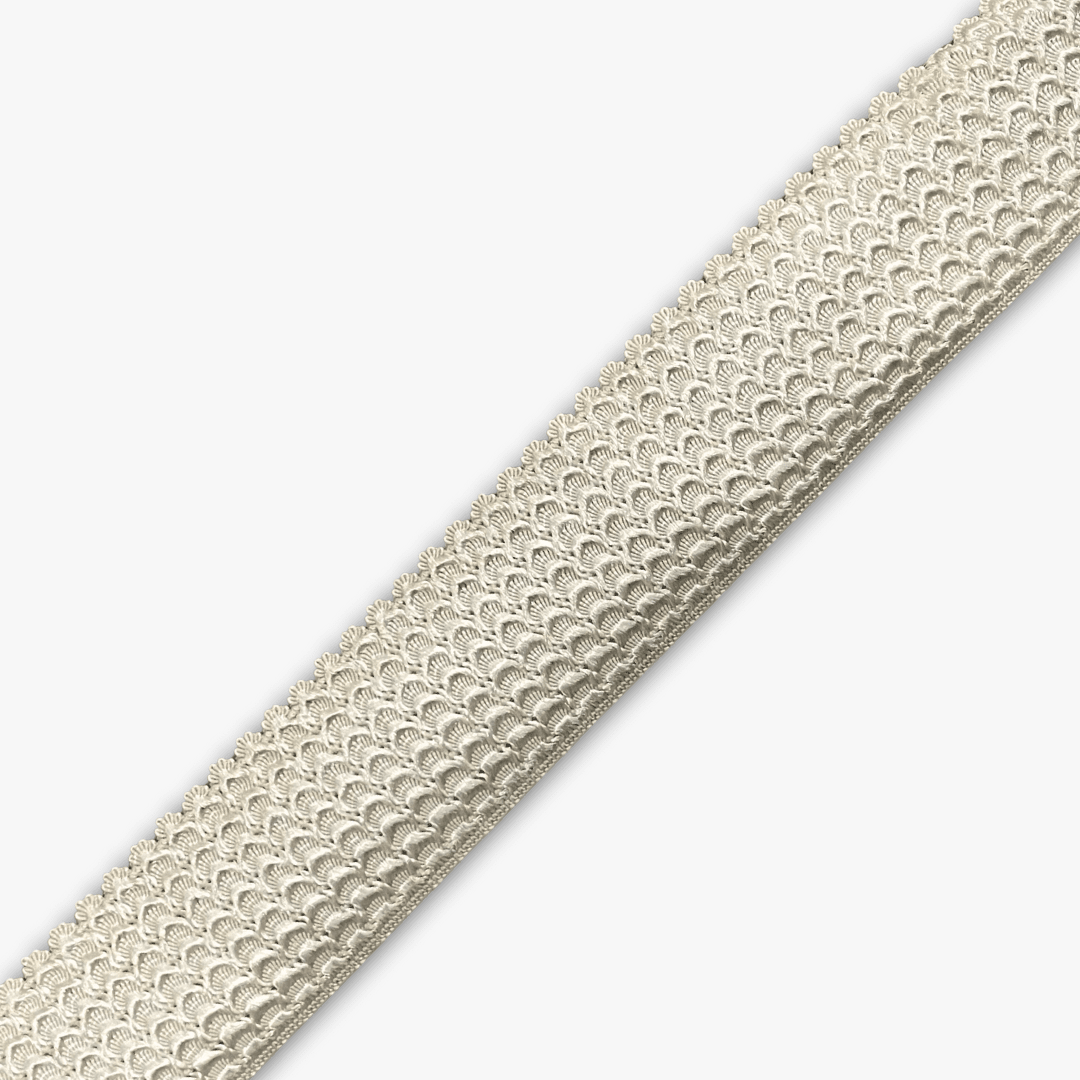 Crocodile Elastic 35mm Off - White - Ragland Fabrics