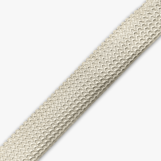 Crocodile Elastic 35mm Off - White - Ragland Fabrics