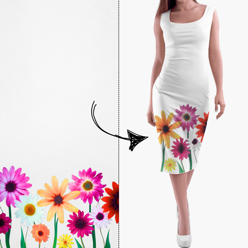 Dutchess Satin White Flowers TBD - Ragland Fabrics