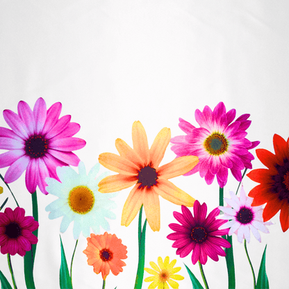 Dutchess Satin White Flowers TBD - Ragland Fabrics