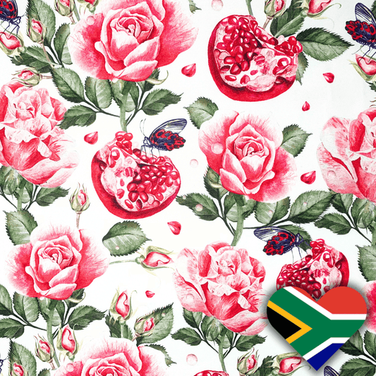 Eco Fabric Pomegranate White - TBD - Ragland Fabrics