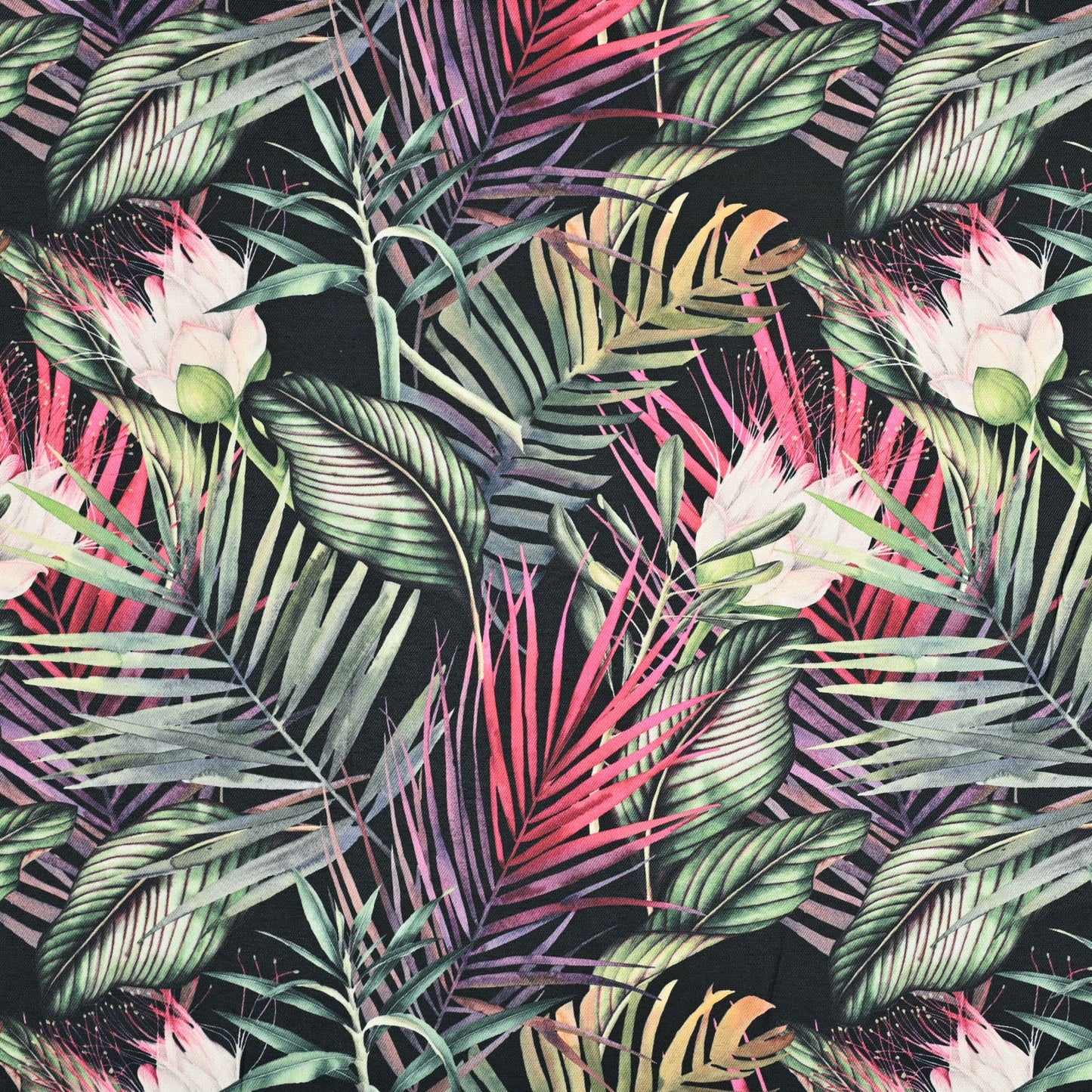 Eco Palm Grove Black 140cm - Ragland Fabrics