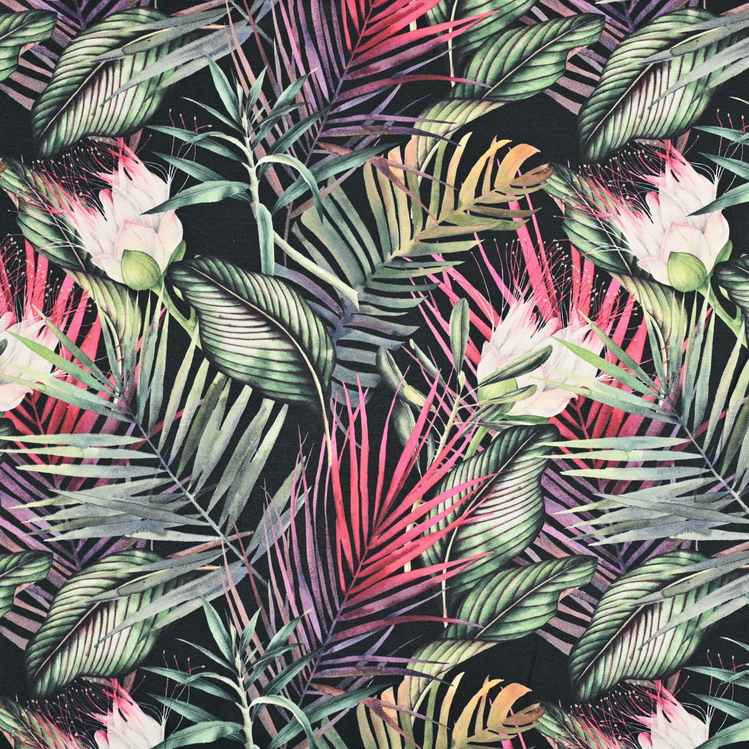 Eco Palm Grove Black 140cm - Ragland Fabrics