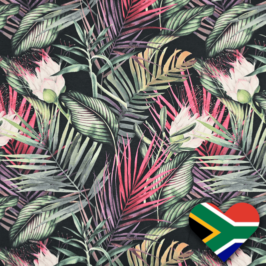 Eco Palm Grove Black 140cm - Ragland Fabrics