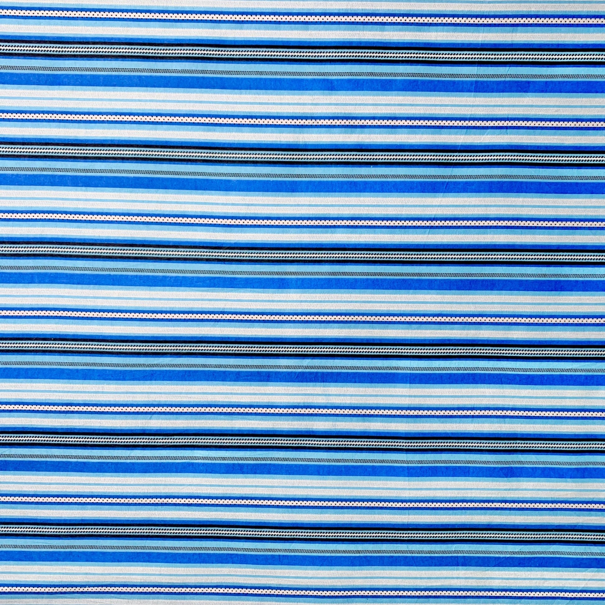 Flannel Brushed Cotton | Stripe Blue 3 - Ragland Fabrics