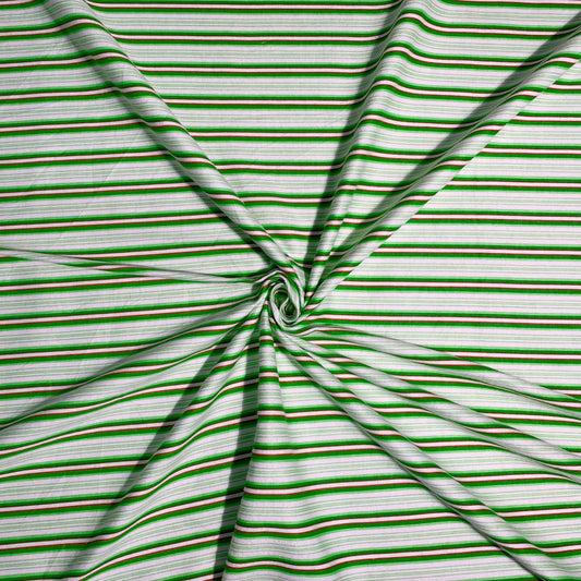 Flannel Brushed Cotton | Stripe Green 2 - Ragland Fabrics