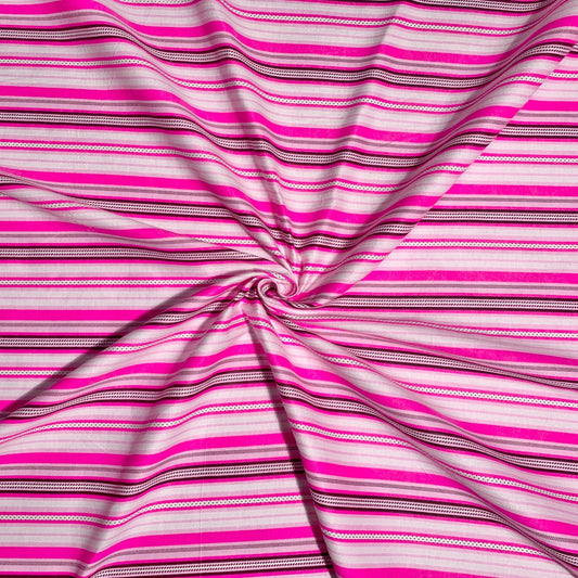 Flannel Brushed Cotton | Stripe Pink 3 - Ragland Fabrics
