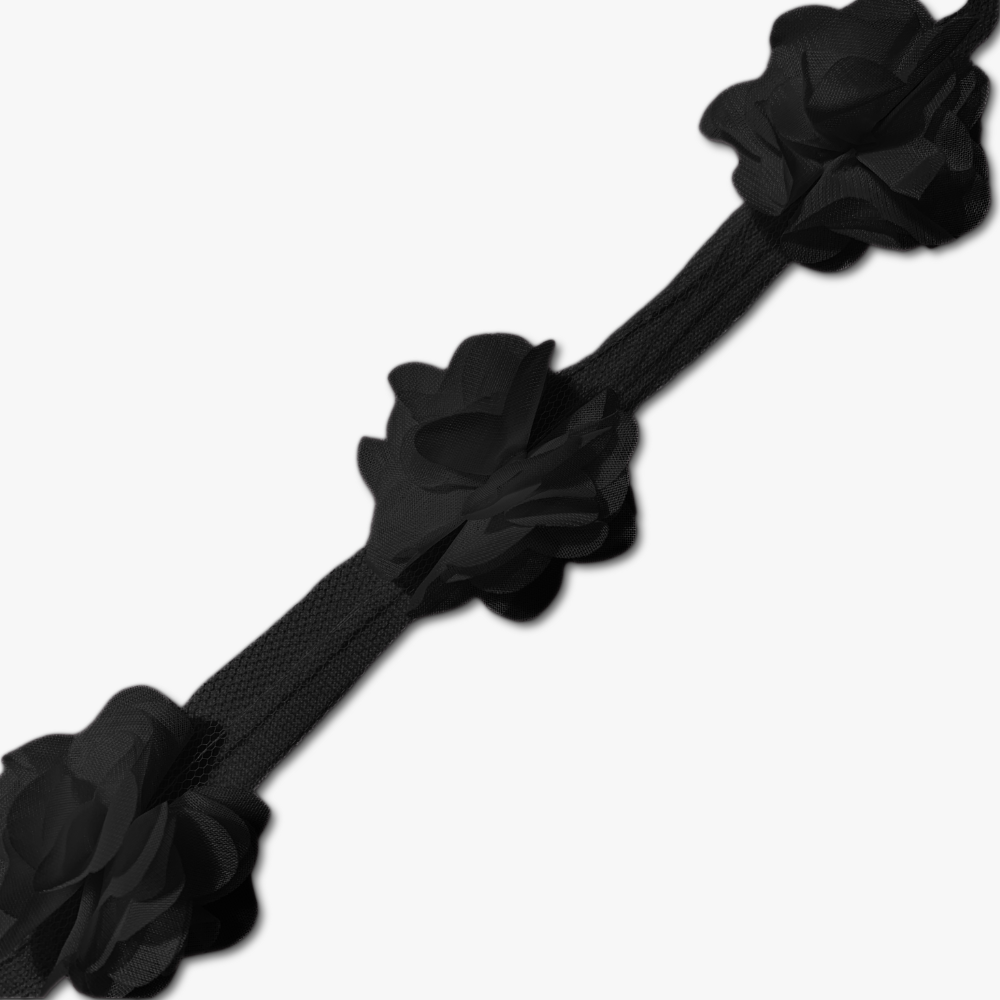 Cut Out Flower Lace - Black #2 (Per Met)